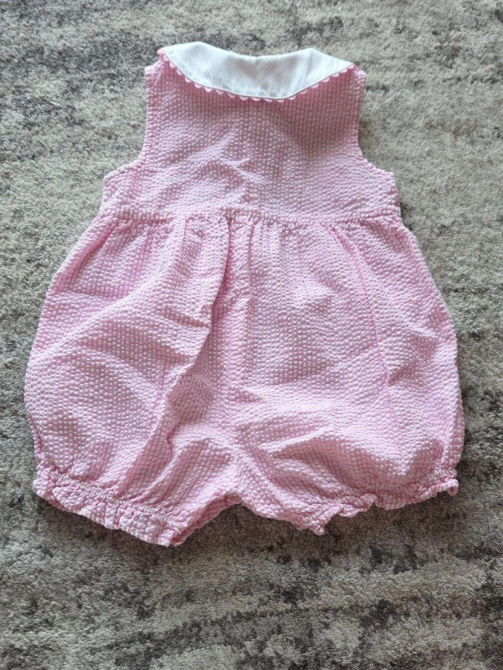 Vintage Carter's Pink Seersucker Bubble Romper Size 18 Mos